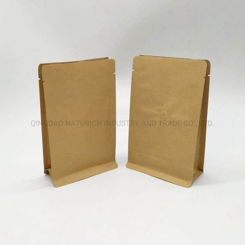 Bio-Degradable PLA Craft Paper Quad Seal Bag with Window