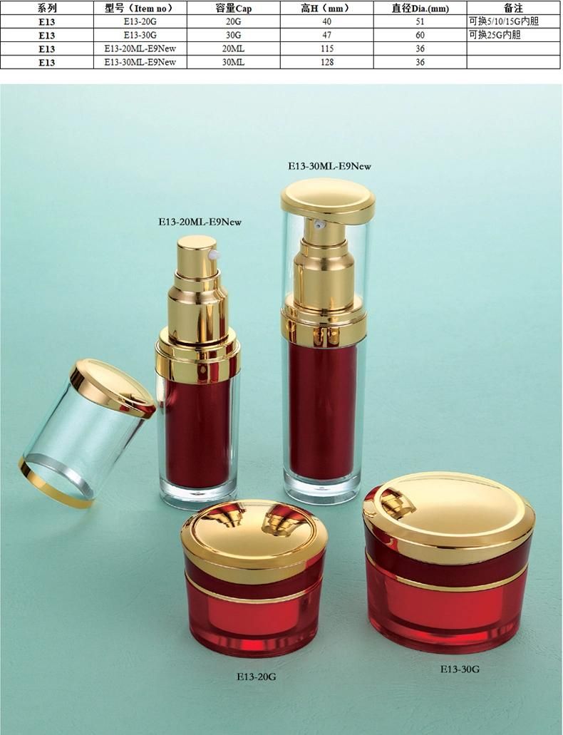 Hot Sale professional 20ml 30ml Round Shape Luxury Cosmetics Cream Empty Acrylic Bottle Acrylic Cream Bottle for Packaging