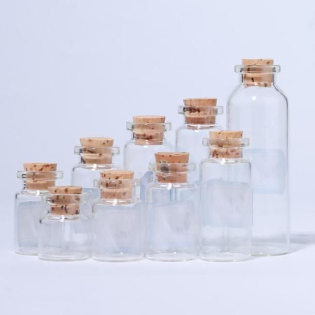2ml/3ml/5ml/10ml/15ml/20m/50ml Glass Bottle Small Tiny Empty Clear Vials with Cork