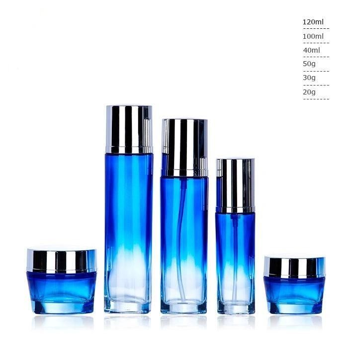 Ll04 Hot Selling Clear Round Home Glass Sprayers Cosmetic Lotion Bottles Have Stock