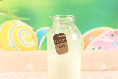 350ml Milk Bottle Glass Botellas Wooden Sealed Cap