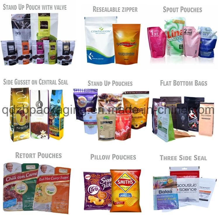 Resealable Food Packaging Stand up Pouch with Zipper