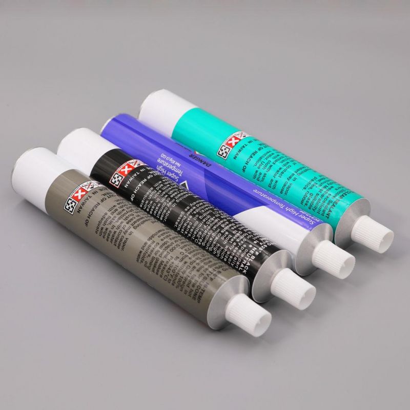 Silicone Adhesive Glue Tube Package Aluminum Collapsible Tube Package Furniture Maintance/ D28mm 50g with Plastic Screw Cap