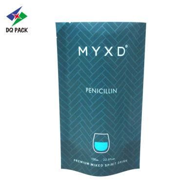 Dq Pack Custom Printed Mylar Bag Custom Reusable Mylar Pouch Liquid Packaging Bag Stand up Pouch for Drink Packaging