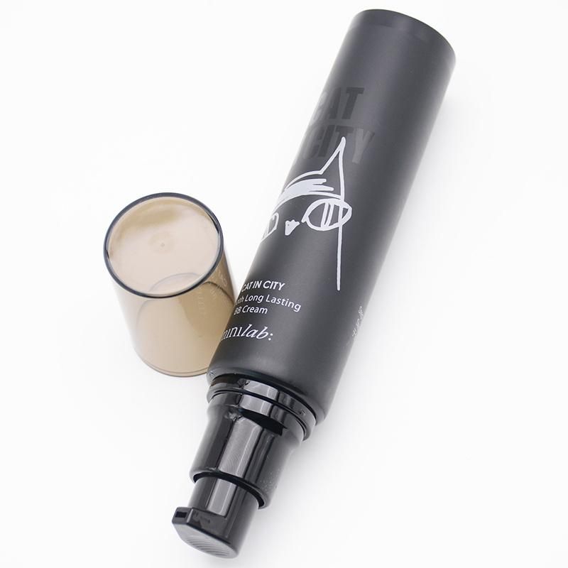 Matte Black Packaging Airless Pump Tube with Snap on Pump