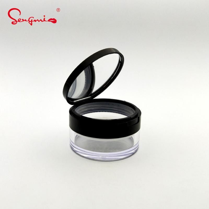 Round Black Compact Powder Case Loose Powder Case for Loose Powder Packaging