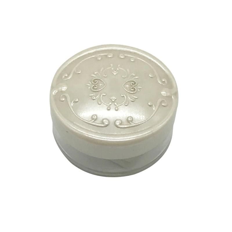 Empty Round Plastic Clear Loose Powder Jar with Sifter Customized Wholesale Make up Powder Case with Puff