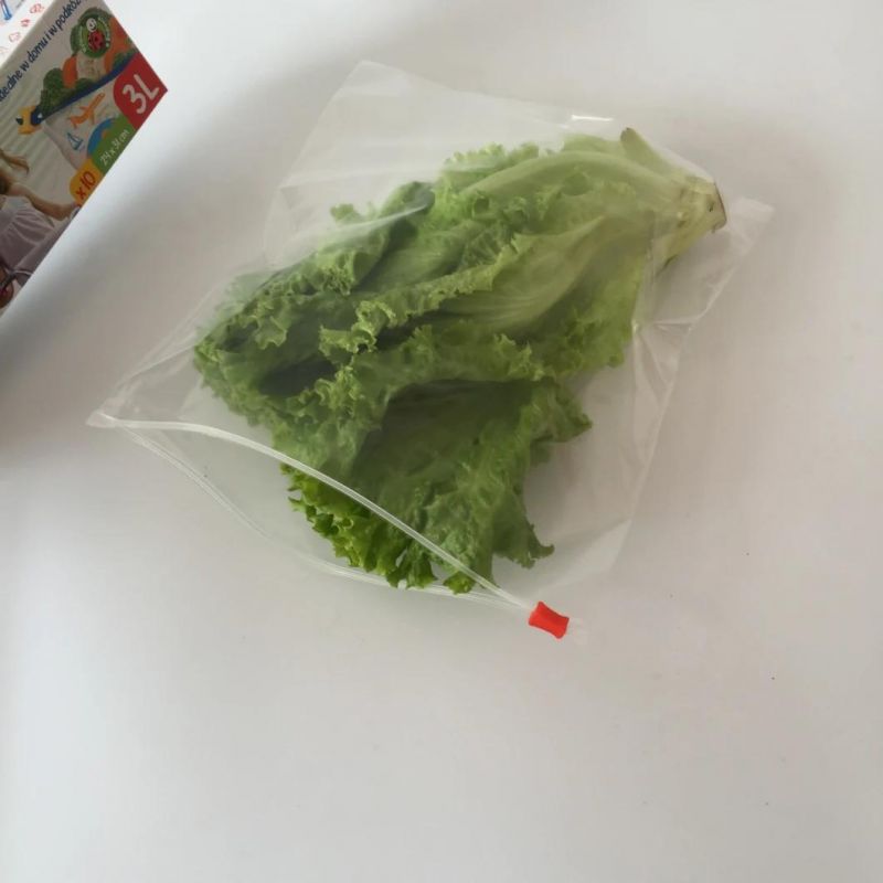 Food Grade Resealable Clear Fresh Keeping LDPE Plastic Zip Slider Bags for Vegetables