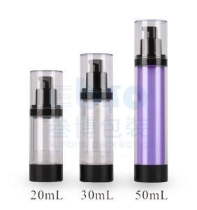 Transparent/Colors 20/30/50ml Luxury Double Wall Cosmetic Packaging Airless Bottle.