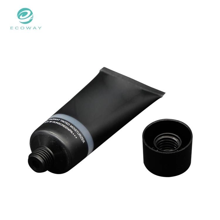 Wholesale Custom High Quality Squeeze Black Round Screw Cap Soft PE Cosmetic Tube