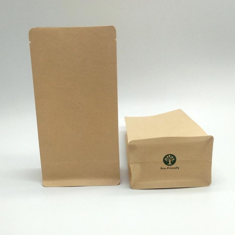 Custom Printed Food Grade Recycled Retail Grocery Popcorn Packaging Potato Chips Kraft Paper Bag with Tin Tie