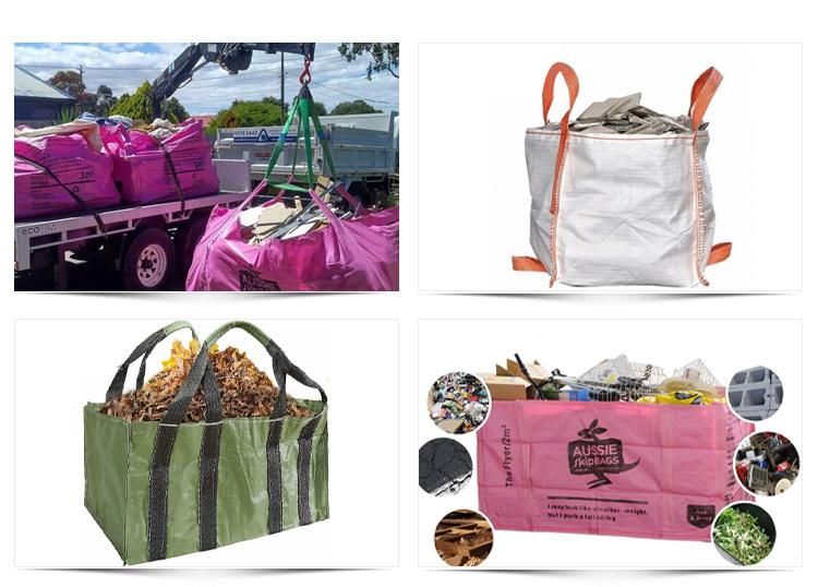 Ton Jumbo Customized PP Super Big Bag Garden Skip Dumpster Jumbo FIBC Big Bulk PP Bag for Waste Collection