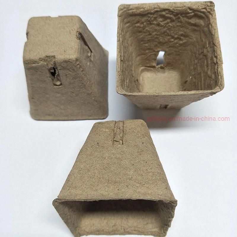 Factory Square Paper Pulp Molded Plant Nursery Cup Pulp Gardening Plant Cup Seedling Planting Seed Cup