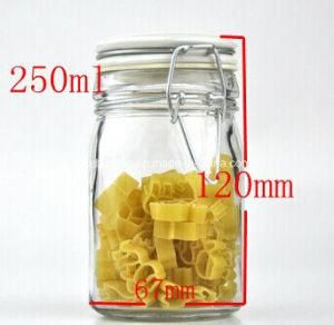 Clear Empty 250ml Swing Top Glass Store Jars