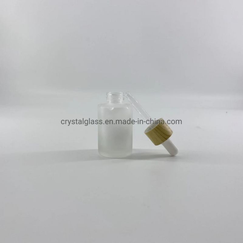 30ml 1oz Frosted Glass Serum Dropper Bottle for Essential Oil Packing