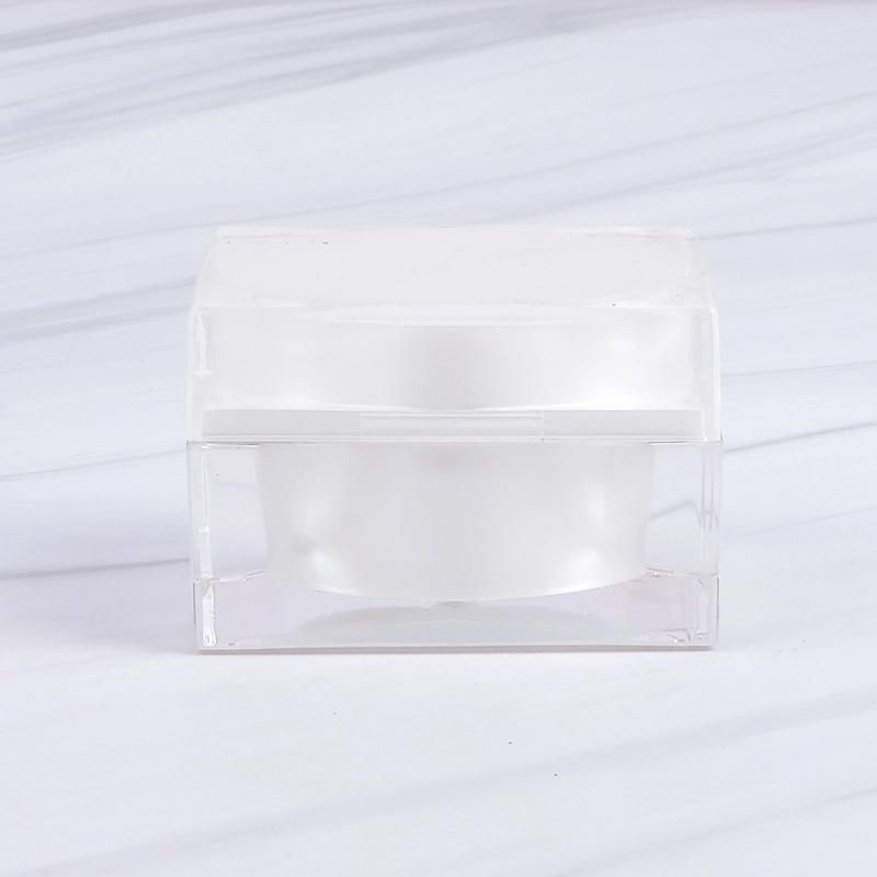 Fast Shipping 5g 10g 15g 30g 50g White Frost Square Acrylic Cosmetic Jar Container Nail Pot Acrilic