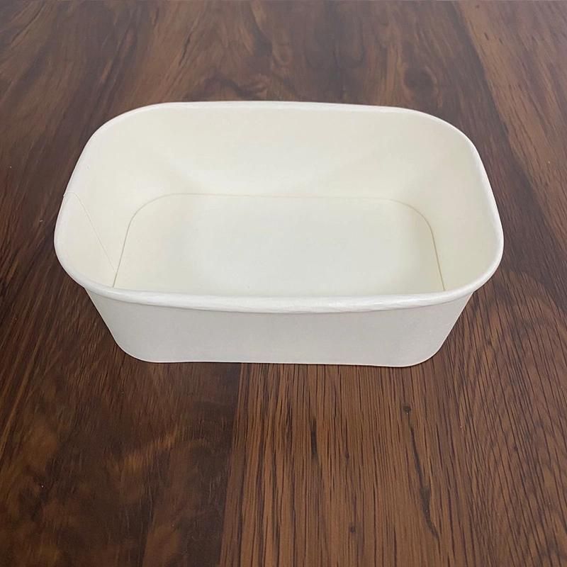 Wholesale Square Paper Bowl Disposable Brown Takeaway Square Paper Bowl