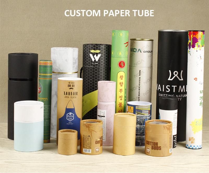 Eco 100% Recycled Custom Printing Round Colorful Paper Packaging Kraft Paper Tube for Food Cosmetic Tea