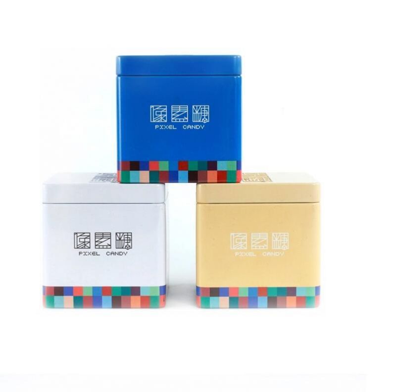 China Factory Sale Square Colorful Tin Box Package Gift Tin Can