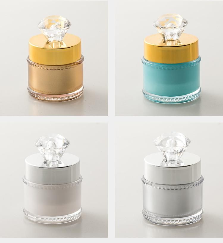 5g 10g Empty Plastic Cream Jar with Diamond Shape Lid