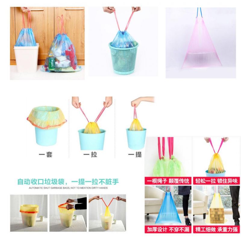 Different Color Plastic Drawstring Garbage Bag on Roll