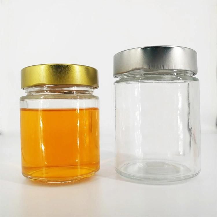 106ml 212ml 314ml Food Container Glass Storage Jar for Packaging Honey Jelly with Deep Metal Lid