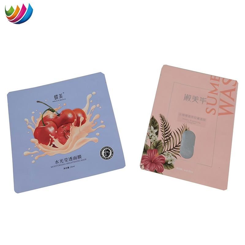 Customize Type Cosmetic Packaging Plastic Metallized Facial Mask Bags