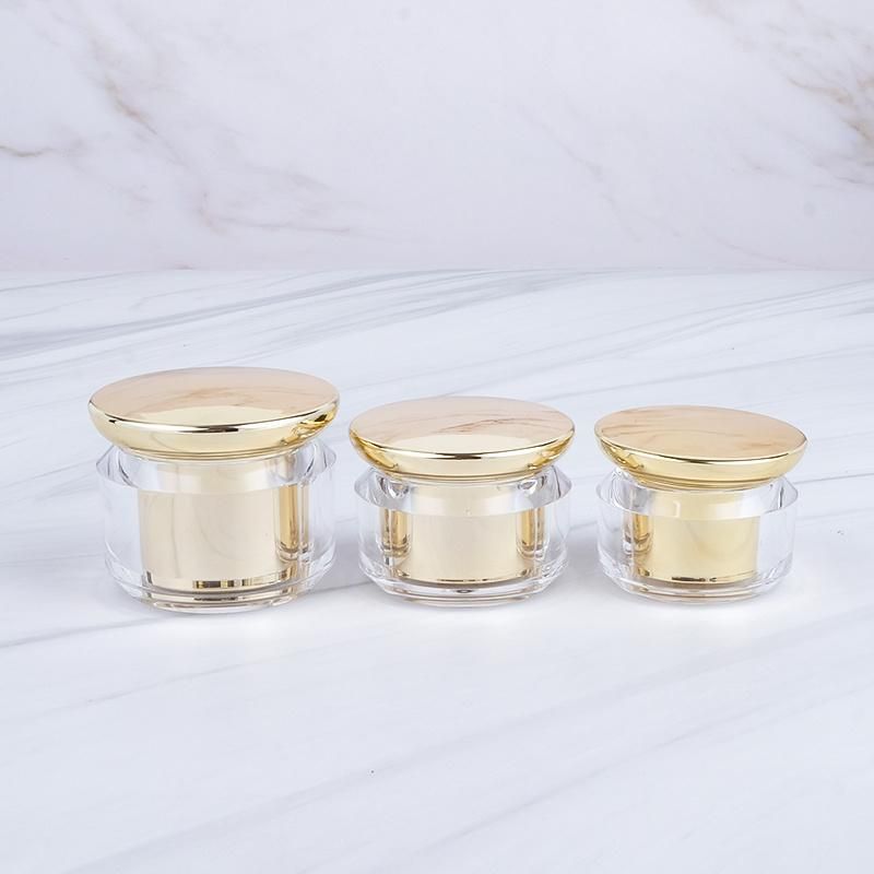 in Stock 20g 30g 50g Gold Silver Fancy Cosmetic Packaging Empty Acrylic Plastic Skincare Cream Jar