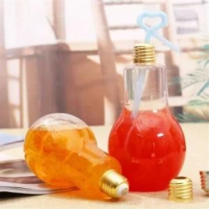 Wholesale Empty 100ml 200ml 250ml Eco Friendly Glass Bottle Light Bulb Beverage Drink Glass Water Bottle Glass Juice Bottle