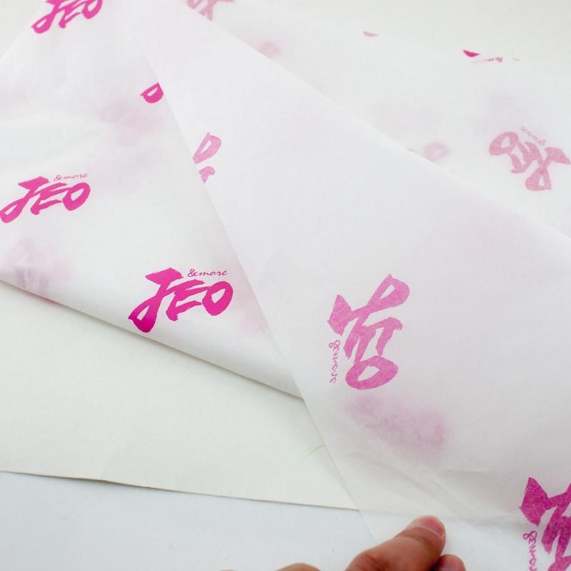 Clothing Pink Logo 17GSM White Custom Tissue Wrapping Paper