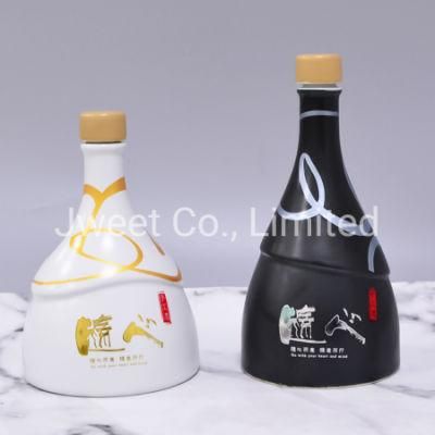 Wholesale Irregular Shape Ceramic Bottle for Liquor/Olive Oil 500ml