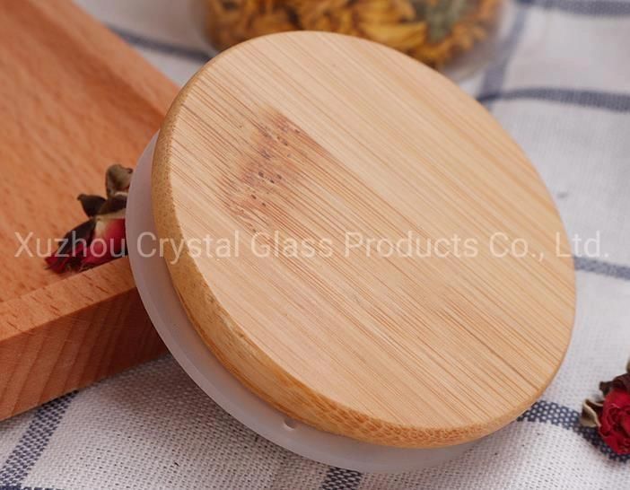 Glass Storage Jar with Bamboo Lid Kitchen Food Container Coffee Bean Container