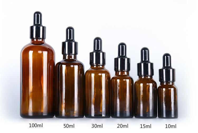 100ml Amber Essential Oil Glass Bottle with Plastic Plug and Tamper Proof Cap