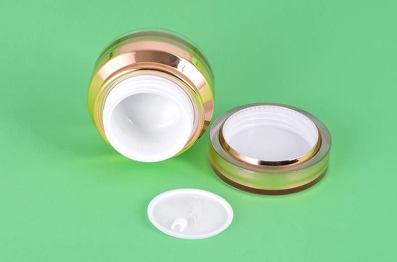 15g Luxury Golden Cosmetic Jar Cream Jar Plastic Jar Acrylic Jar with Hand Pull Gasket