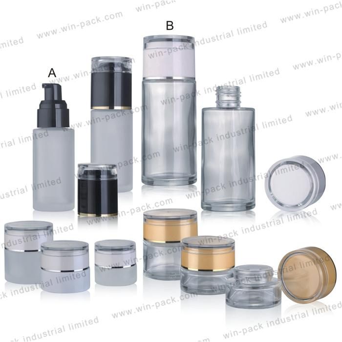 40ml 60ml 100ml 80ml Cosmetics Packaging Custom White Glass Lotio Bottle with Pump for Skincare