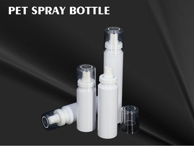 80ml 100ml Cylinder Empty Cosmetic Spraying Bottles Pet Toner Plastic Container