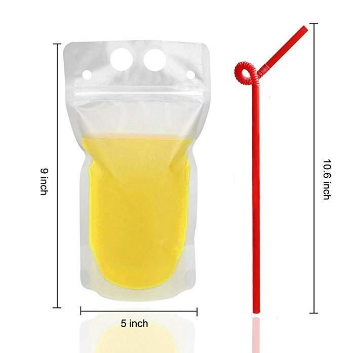 Plastic Matte Milk Juice Drink Handle Valve Ziplock Bag