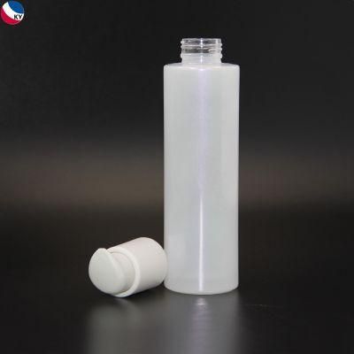 100ml Round Shape Transparent White Glass Bottle with Self-Lock Pump