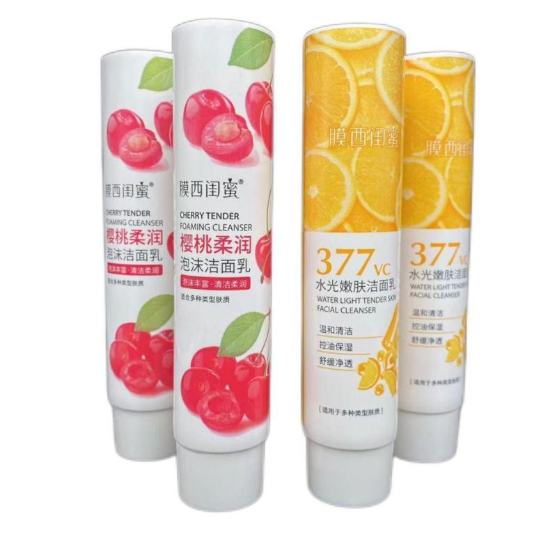 PE Cosmtiques White Cleanser Tube Soft Pump Bamboo Top Hand Cream Natural 100ml Plastic Squeeze Tubes