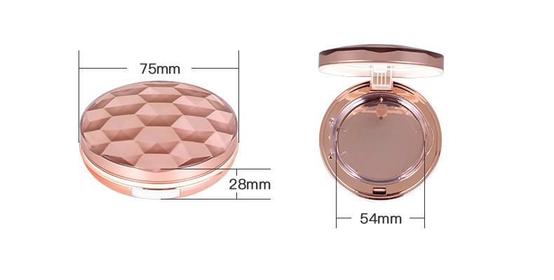 Manufacturer Luxury 2 Color Plastic Pressed Powder Case Compact Powder Container Empty Cosmetic Package with Mirror