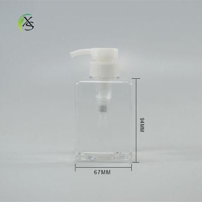 Square Shape PETG Transparent 380ml Lotion Bottle Liquid Soap Shampoo Bottle