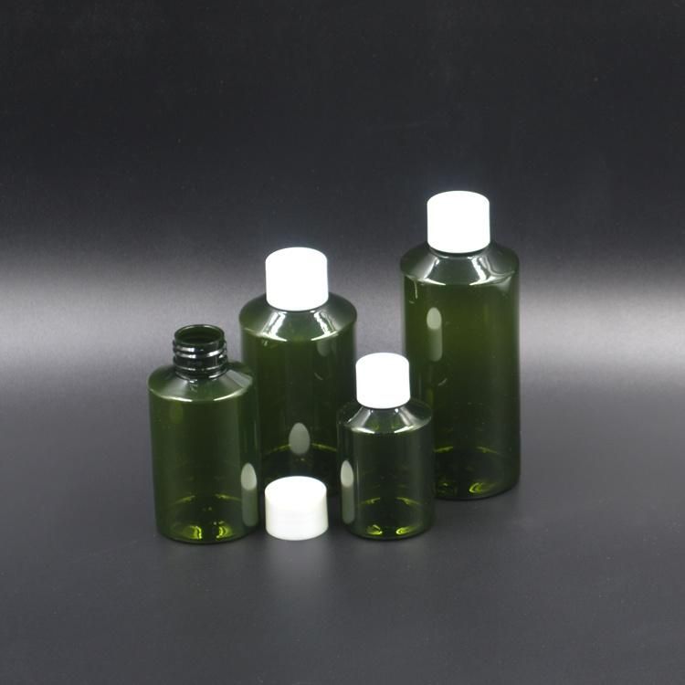 Dark Green Empty Wholesale 50ml 100ml 150ml 200ml Round Custom Shampoo Bottle Pet Cosmetic Plastic Pump Bottle