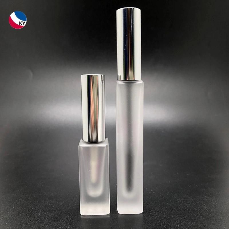 5ml 10ml Square Shape Clear Frosted Lipgloss Tube Glass Mascara Bottle with Aluminum Cap