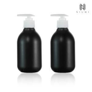 300ml Pet Bottle Black Frosted Plastic Container Pump Bottle for Shampoo Shower Gel Hand Sanitizer