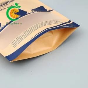 Custom Printed Biodegradable and Compostable PLA Zipper Food Packaging Pouch Kraft Paper Bag for Coffee Tea Nut Food