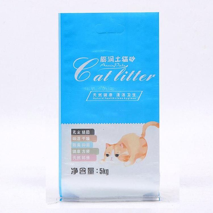 Custom Logo BOPP Laminated PP Woven Hibags Empty Cat Litter Sand Plastic Packaging Bag