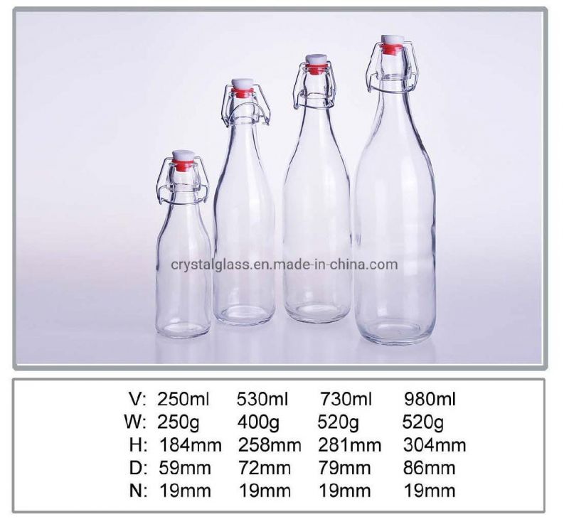 16 Oz Clear Glass Beer Drinking Bottles for Home Brewing with Easy Wire Swing Top Cap