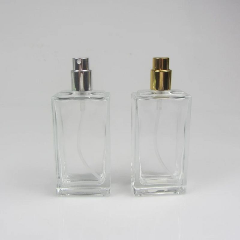 Transparent Rectangular Perfume Glass Spray Bottle