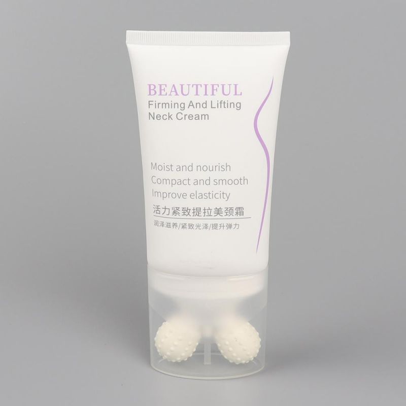 Plastic Cosmetic Tube with Two Massage Applicator Roller on Bottle for Face Neck and Body Products Usage