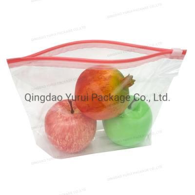 Clear Zipper Freezer PE Plastic Food Grade Reusable Ziplock Slider Bags
